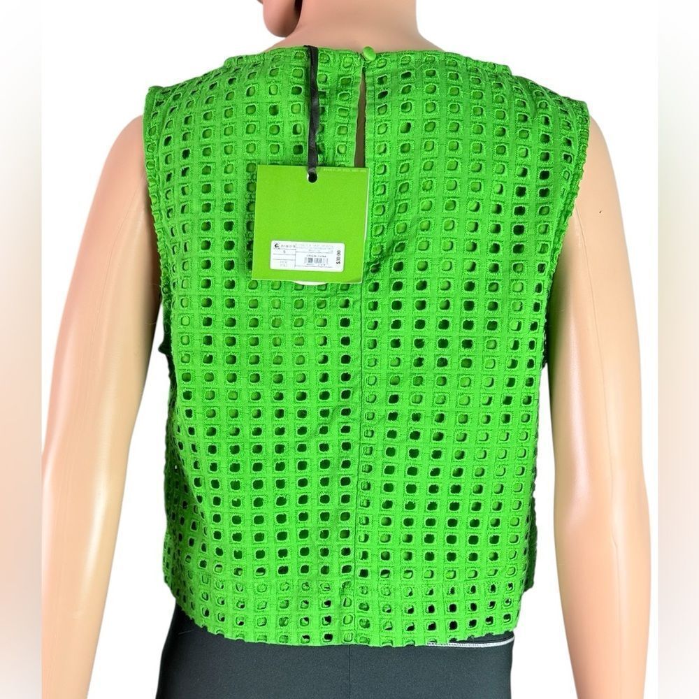 NWT Kate Spade Green Perforated Top - Picture 2 of 6